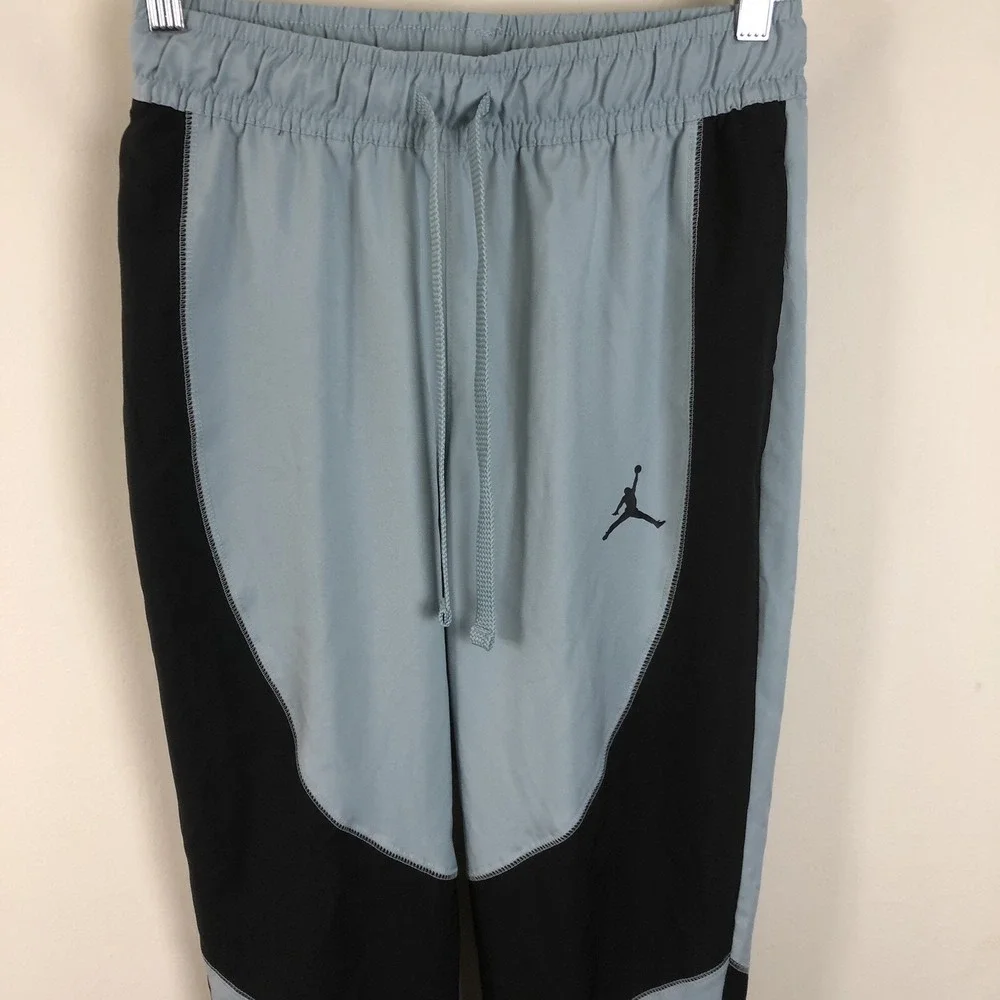Air Jordan Joggers Track Pant Men's Sz S Light Blue Black Jumpman Ankle Zip Y2K